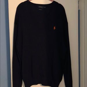 Polo by Ralph Lauren Dark Blue V-neck Sweater